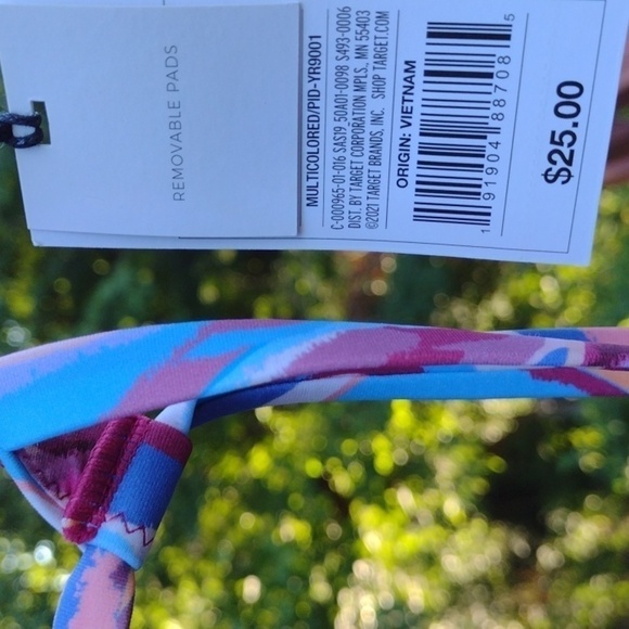 NWT shade and shore multi color wave bikini top size large - Picture 10 of 10